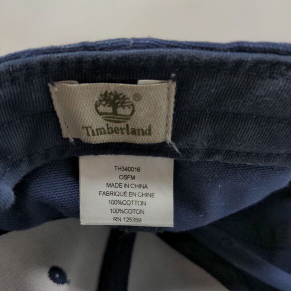 Timberland Men's Slideback Hat Blue Patch Logo 100% Cotton Original 10061 - Picture 12 of 12